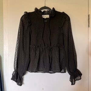 Beautiful Partially Sheer Peasant Top